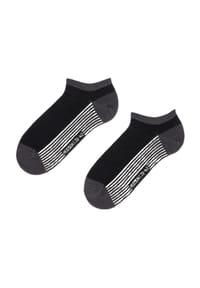 Hudson - Sneakersocken "Sporty Stripes", Rippbündchen, für Herren - 0005 BLACK