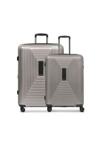 REDOLZ Essentials 14 - Essentials 14 4 Rollen Kofferset 2-teilig mit Dehnfalte - aubergine metallic