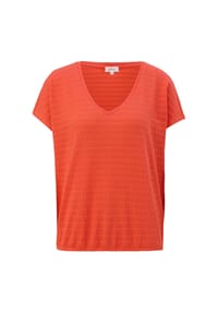 s.Oliver - T-Shirt, V-Ausschnitt, für Damen - 0210  WHITE