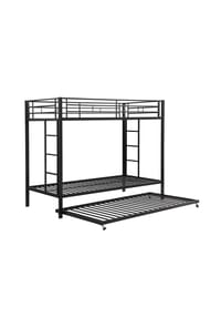 KOMHTOM - Etagenbett 90x200cm mit Rutsche in weiß - Schwarz