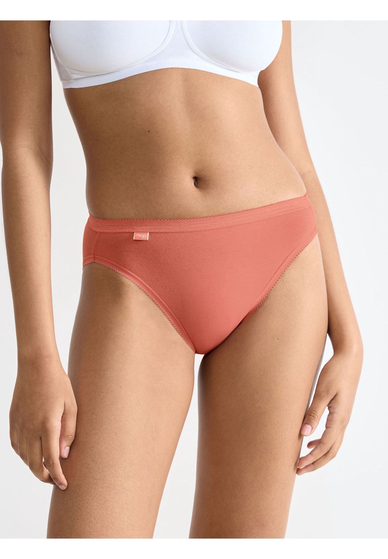 Sloggi Basic+ Taillenslips, 3Er-Pack, Gummibund, FüR Damen, Orange|Weiß, 46