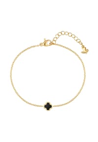 GLANZSTÜCKE MÜNCHEN - Armband Edelstahl gelbgold Achat schwarz - gelbgold