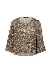 BETTY BARCLAY - Schlupfbluse mit Leoprint - Beige/Khaki