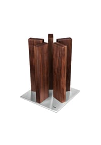 KAI - Magnet-Messerblock Stonehenge Walnuss, für 10 Messer, mit Edelstahlfuß, 28 cm - silber