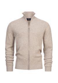 KRONSTADT - Strickjacke KSDorsey zip cardigan knit - Lt Grey Mix