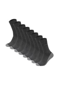 camano® - Unisex Socken - Walk Socks, einfarbig, 8er Pack - Anthrazit