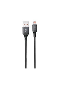 COFI - 3A 30W L3SL USB-A – Kompatibel mit iPhone (Kabel) geflochten 1,2 - Schwarz 120 x 0,5 x 0,5 cm
