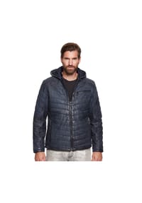 JILANI - Herren Lederjacke Steppjacke Lammnubuk dunkelblau antik - dunkelblau
