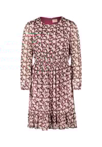 CARTOON - Chiffonkleid mit Rüschen - Dark Red/Cream