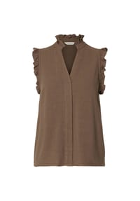 SELECTED FEMME - Blusentop, Rüschen, für Damen - 205350 CHOCOLATE