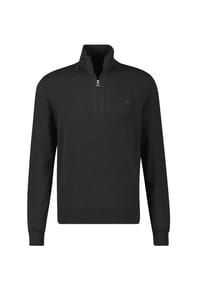 LERROS - Flachstrickpullover mit Troyerkragen - BLACK
