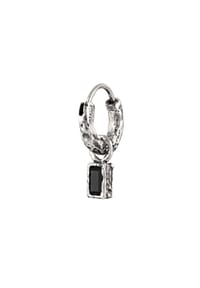 HAZE & GLORY - Ohrringe Creole Onyx Schwarz 925 Sterling Silber - Silber