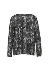 s.Oliver - Langarmshirt, U-Boot-Ausschnitt, für Damen - 98A2  GREY/BLACK
