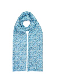 HARPA - Schal CLOVER mit Botanik-Print und Metallic-Effekt - aqua blue-gold
