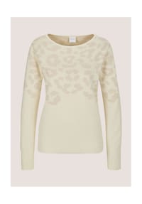 MADELEINE - Jacquardpullover mit Animal-Design - perlweiß / kitt / goldfarben