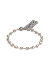 DI PERLE® DI PERLE Schmuckkollektion - Süßwasser Zuchtperlen Armschmuck Armband aus 925er Silber mit Zirkon, 19 cm - weiß