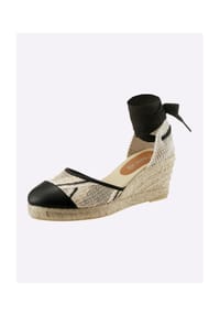 heine - Keilsandalette - beige-schwarz