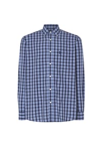 El Búho NOCTURNO® - Herren Hemd Langarm mit Tasche Easy Iron Bügelleicht Extra Weich Blau - Blau