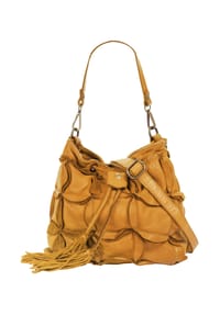 Samantha Look - Handtasche Echt Leder, Made In Italy - cognac