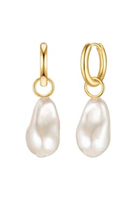 YOKOAMii - Damen Ohrringe aus Metall-Legierung in Gelbgold mit Muschelkernperle - gelbgold