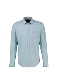 LERROS - Langarmhemd mit Karomuster aus 100% Baumwolle - ICE BLUE