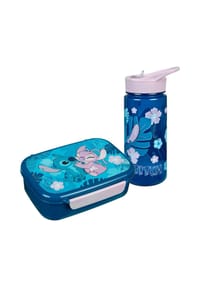 Disney - Disney Lilo & Stitch Lunchpaket – Brotdose & Trinkflasche 500 - Blau 13,5x18x6 cm