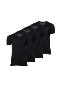 GANT - Herren T-Shirt, 4er Pack - V-NECK T-SHIRT 4-PACK, V-Ausschnitt, kurzarm, Cotton - Schwarz