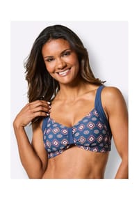 Witt - Bikini-Oberteil - jeansblau-orange-bedruckt