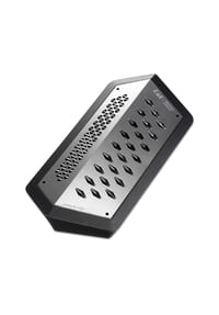 KAI - Sebastian Conran Küchenreibe Janus, mit Auffangbehälter, Edelstahl, Schwarz - silber