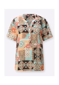 Witt - Druckbluse - mint-apricot-bedruckt