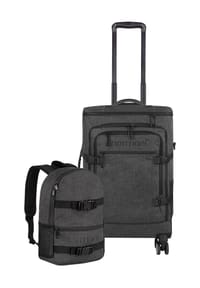 normani® - Reisetrolley mit Rucksackfunktion und kleinem 5L Rucksack - Anthrazit