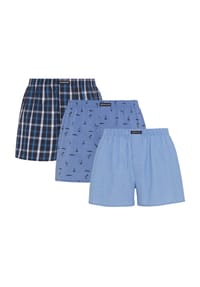 MANGUUN - Boxershorts, 3er-Pack, Gummibund, für Herren - KOMBI MITTELBLAU