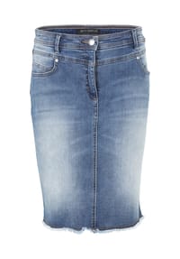 BETTY BARCLAY - Jeansrock mit Fransen - Light Blue Denim
