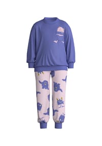 CALIDA - Kinder Bündchen-Pyjama aus reiner Bio-Baumwolle Toddlers Monsters - violet storm