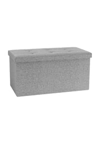 VCM. - Stoff Sitzbank | Maße ca. H. 38 x B. 76 x T. 38 cm | Kiste für flexiblen Einsatz in allen Wohnräumen | Aufbewahrungsbox | Sitztruhe - Boxas - Anthrazit
