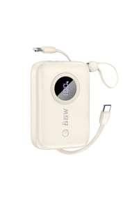 COFI - Dudao K14 Powerbank 10000 mAh mit USB-C und integriertem Kabel kompatibel mit iPhone beige - 