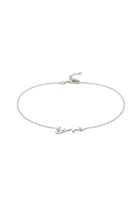 elli. - Fußschmuck Fußkettchen Schriftzug Love 925 Sterling Silber - Gold