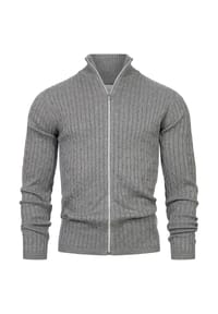 KRONSTADT - Strickjacke KSCable Zip - Black