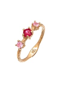 HAZE & GLORY - Ring Rubin Saphir Synthetisch 375 Gelbgold - Gold