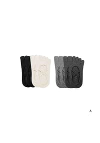 MUNADUNA - 4er-Pack Yoga-Zehensocken mit Doppelkreuz Zehensocken,Anti-Rutsch,Elastisch - Bunt Mix