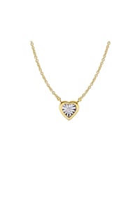 MONCARA - Damen Anhänger mit Kette, 375er Gold, 1 Diamant ca. 0,01 Karat - Gelbgold