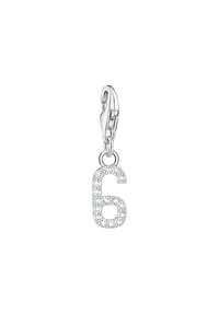 Thomas Sabo Number Charms - Charm-Anhänger Zahl 6 - silber, weiß