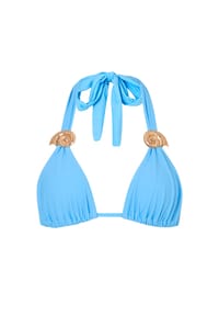 MODA MINX - Bikinioberteil Nautilis Shell Triangle Bikini Top mit tollen Muschel-Elementen - Powder Blue
