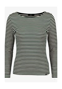 zero - Basic Shirt mit U-Boot-Ausschnitt - Cream/Brown