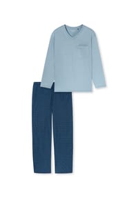 SCHIESSER - Schlafanzug Comfort Essentials, Baumwolle, für Herren - 845 EISBLAU