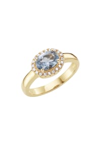 SMART JEWEL® - Ring mit weißen und hellblauem Zirkonia, Silber 925 - hellblau