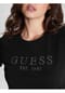 GUESS T-Shirt, Rundhals-Ausschnitt, Strass-Logo, für Damen Bild 3