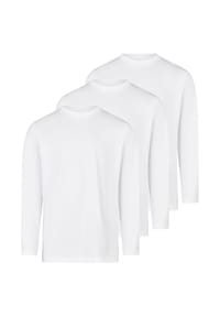 RAGMAN - Langarmshirt 3er Pack Basic - Anthrazit