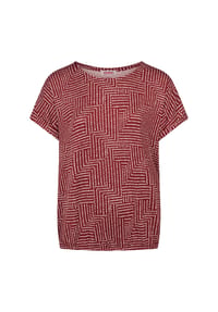 STOOKER® - STCLEA PRINT Damen T-Shirt - blue ikat aop