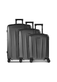 POLICE New York - New York 4 Rollen Kofferset 3-teilig mit Dehnfalte - black